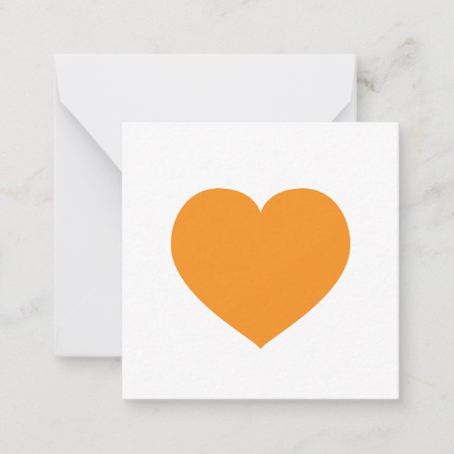 Carte De Correspondance Orange Heart Modern Love Note été automne (Devant)