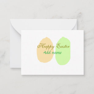 Carte De Correspondance Orange vert oeuf heureux pâques ajouter nom messag