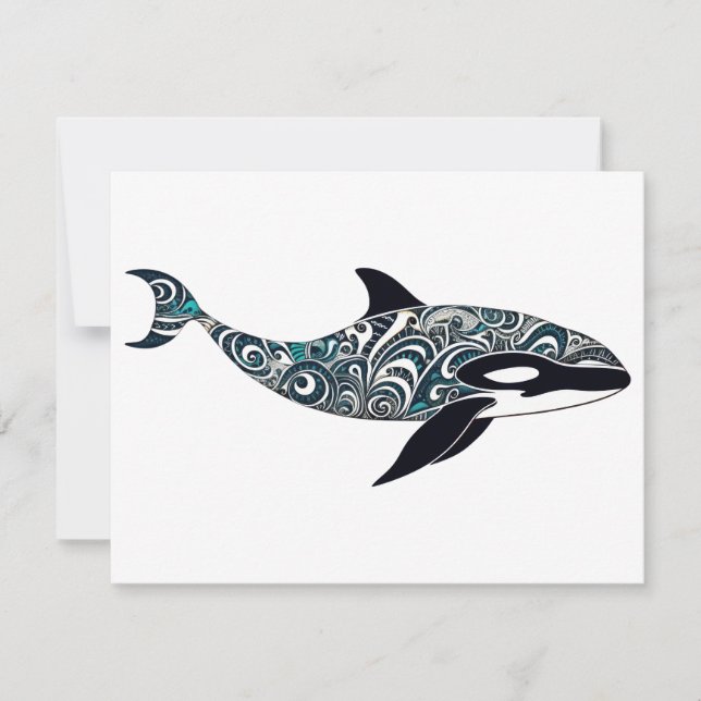 Carte De Correspondance Orca doodle Petit (Devant)