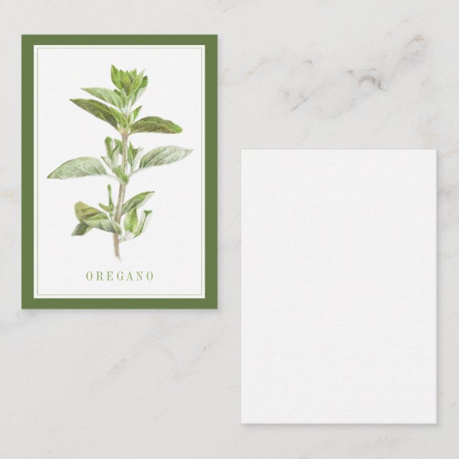 Carte De Correspondance OREGANO 3.5x2.5 Foncé / Vert (Devant / Derrière)