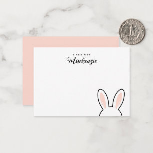 Carte De Correspondance Oreilles de lapin mignonnes personnalisées minimal