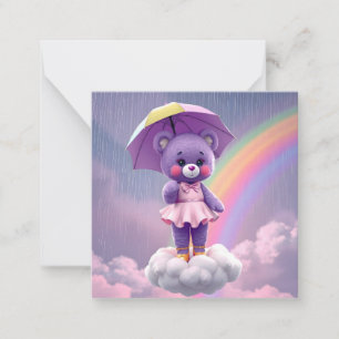 Carte De Correspondance Ours rare ~ Violet