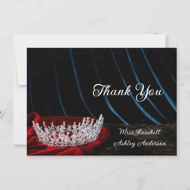 Carte De Correspondance Pageant Crown Flat Thank You Card (Devant)