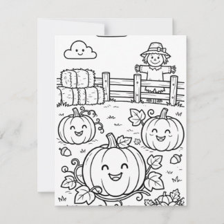 Carte De Correspondance Pages de coloriage de Thanksgiving pour les enfant