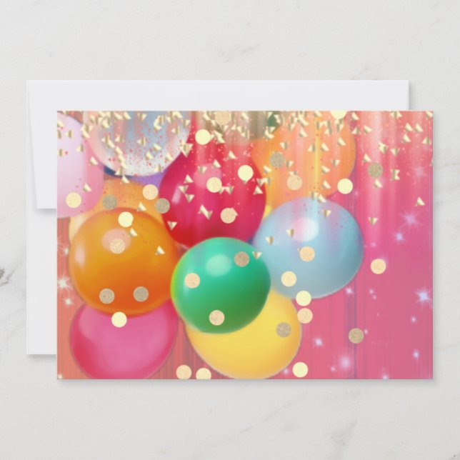 Carte De Correspondance Paillettes et Ballons  (Devant)