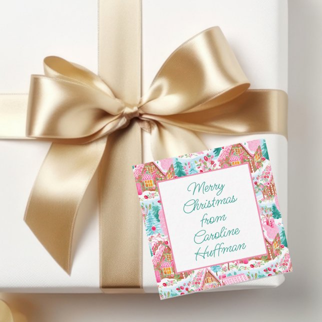 Carte De Correspondance Pain d'épices rose Maisons Enceinte cadeau (Créateur téléchargé)