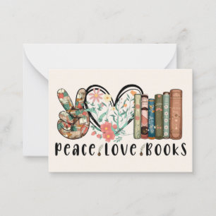 Carte De Correspondance Paix, Amour et Livres