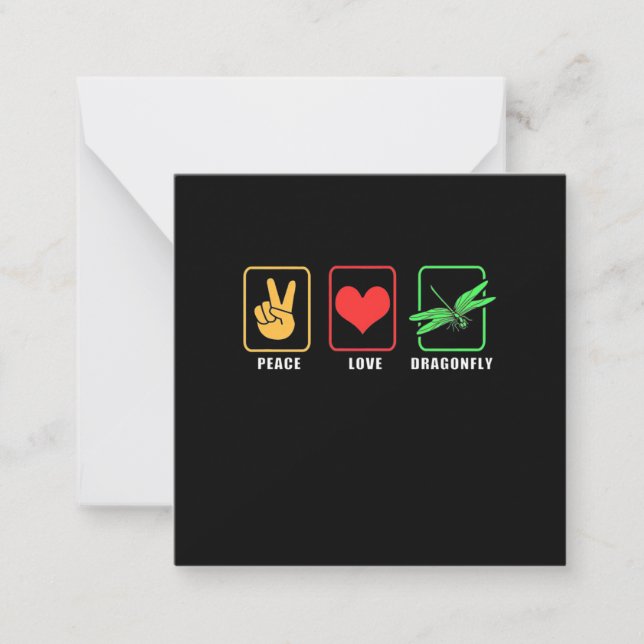 Carte De Correspondance Paix Amour Libellule (Devant)
