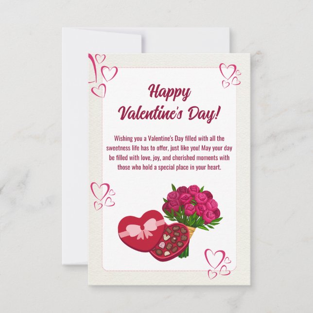 Carte De Correspondance Palette d'amour pure : Jour des Valentines roses b (Devant)