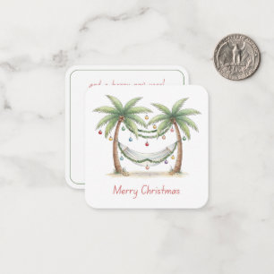 Carte De Correspondance Palmiers de Noël côtiers avec hamac