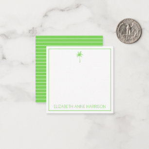 Carte De Correspondance Palmiers verts et blancs et bandes
