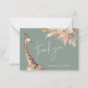 Carte De Correspondance Pampas botanique herbe girafe safari merci