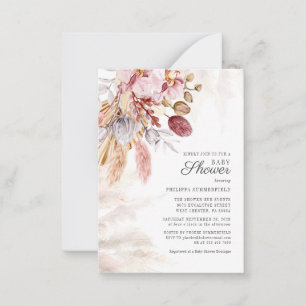 Carte De Correspondance Pampas Grass Boho Séché Fleurs Fille Baby shower I