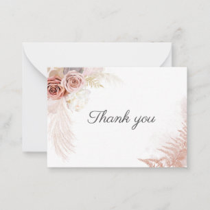Carte De Correspondance Pampas Grass Terracotta Mariage Merci