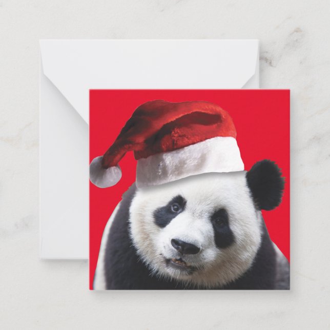 Carte De Correspondance Panda Bear Père Noël (Devant)