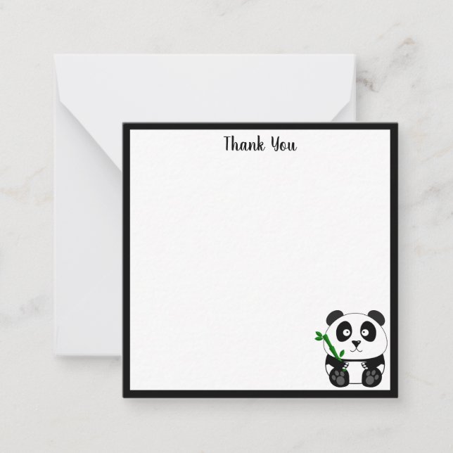 Carte De Correspondance Panda Mignon Merci (Devant)