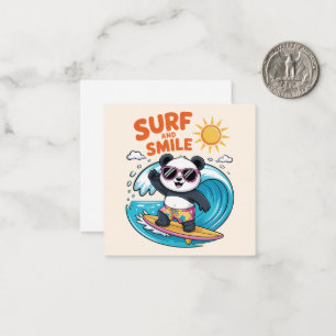 Carte De Correspondance Panda Surf Sourire Enfant Été