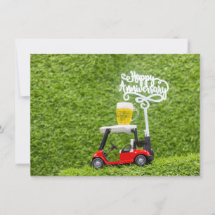 Carte De Correspondance Panier de golf avec bon anniversaire au golfeur