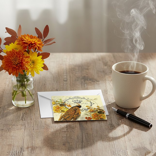 Carte De Correspondance paon d'automne (Créateur téléchargé)