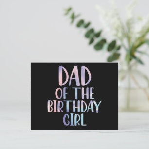 Carte De Correspondance Papa de l'anniversaire fille Tie Dye Anniversaire