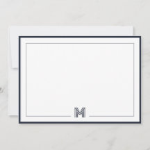 Papeterie à monogramme à double bordure minimalist