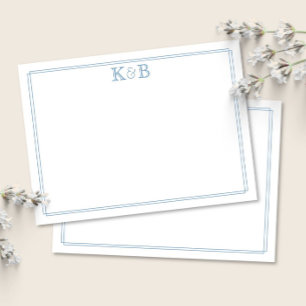 Carte De Correspondance Papeterie à monogramme de couples avec initiales d