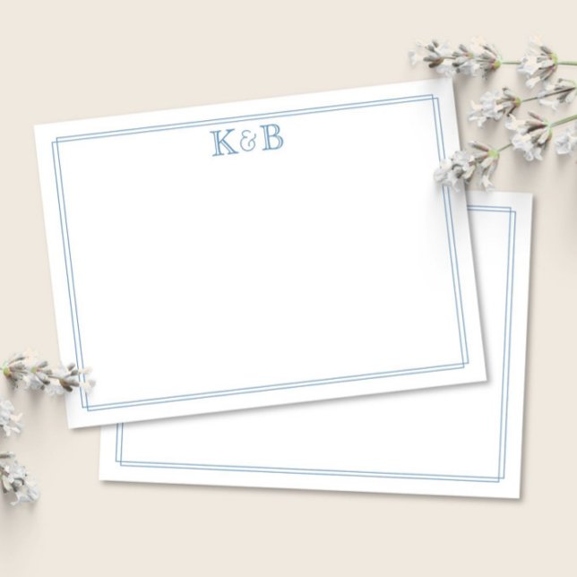 Carte De Correspondance Papeterie à monogramme de couples avec initiales d (Créateur téléchargé)