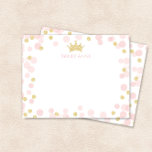 Carte De Correspondance Papeterie Anniversaire Princesse Points Roses et D<br><div class="desc">Cette création présente une couronne de princesse rehaussée de confettis rose pâle et dorés scintillants. Cliquez sur le bouton Personnaliser pour plus de flexibilité en ajoutant votre propre texte ! Des variations de ce design, des couleurs supplémentaires, ainsi que des produits coordonnés sont disponibles dans notre boutique, zazzle.com/store/doodlelulu. Contactez-nous si...</div>