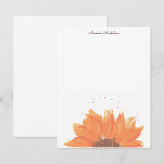 Carte De Correspondance Papeterie aquarelle tournesol