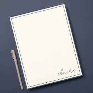 Carte De Correspondance Papeterie Bleu Foncé Notes Vintage