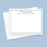 Carte De Correspondance Papeterie Classique avec Liseré Bleu Marine au Nom<br><div class="desc">Ce design présente une double bordure fine avec un espace pour le nom de famille et les noms des membres de la famille. Cliquez sur le bouton Personnaliser si vous souhaitez ajuster les éléments de conception et / ou modifier davantage le texte ! Des variations de ce design, des couleurs...</div>