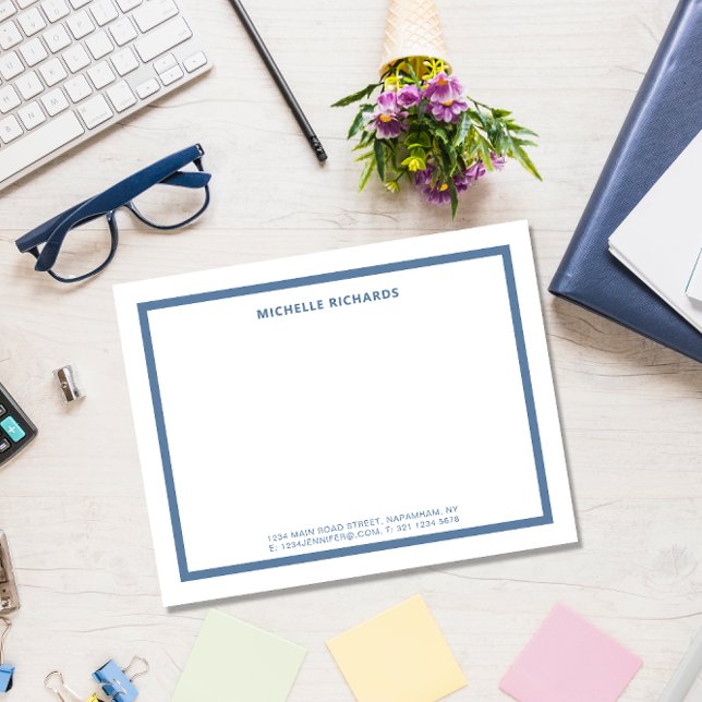 Carte De Correspondance Papeterie classique professionnelle Dusty Blue (Créateur téléchargé)