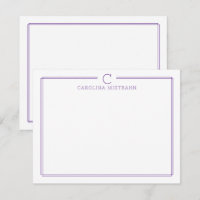 Papeterie de bordure violette décontractée avec in