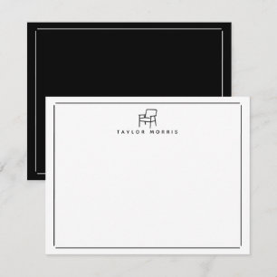 Carte De Correspondance Papeterie de chaise minimaliste