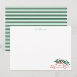 Carte De Correspondance Papeterie de famille pour voiture d'arbre de Noël