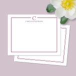 Carte De Correspondance Papeterie de luxe bordeaux à monogramme avec liser<br><div class="desc">Ce design présente une fine double bordure avec un espace pour un monogramme et un nom ainsi qu'un design de dos coordonné. Cliquez sur le bouton Personnaliser si vous souhaitez ajuster les éléments de design et/ou modifier davantage le texte ! Des variations de ce design, des couleurs supplémentaires, ainsi que...</div>