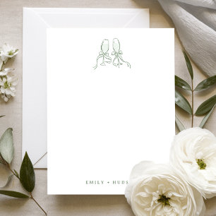 Carte De Correspondance Papeterie de mariage verres Cheers dessinés à la m