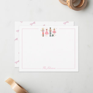Carte De Correspondance Papeterie de Noël Casse-Noisette Rose Adorable