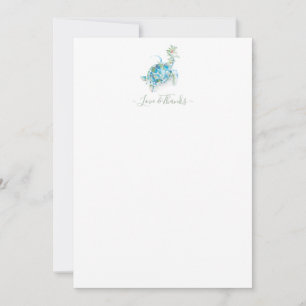 Carte De Correspondance Papeterie de Noël Côtière Tortue de Mer Aquarelle