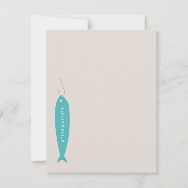 Carte De Correspondance Papeterie de pêche - Turquoise (Devant)