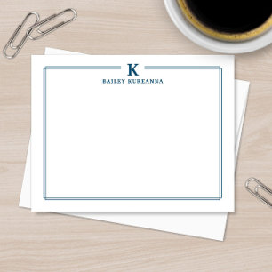 Carte De Correspondance Papeterie de style minimaliste avec deux bordures 