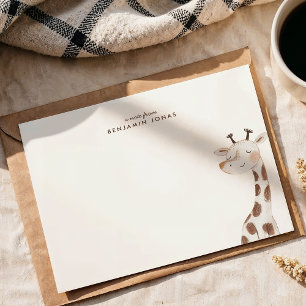 Carte De Correspondance Papeterie Enfants Girafe Mignon