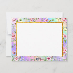 Carte De Correspondance Papeterie Fleur de Champ à l'aquarelle pastel avec