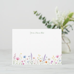 Carte De Correspondance Papeterie Fleur Sauvage Aquarelle