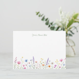 Carte De Correspondance Papeterie Fleur Sauvage Aquarelle