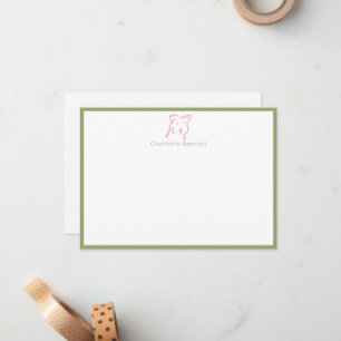 Carte De Correspondance Papeterie minimale personnalisée Fox Terrier