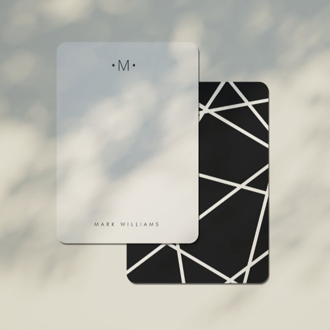Carte De Correspondance Papeterie Monogramme à Lignes Géométriques Moderne (Créateur téléchargé)