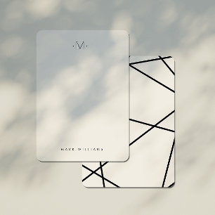 Carte De Correspondance Papeterie Monogramme aux Lignes Géométriques Moder