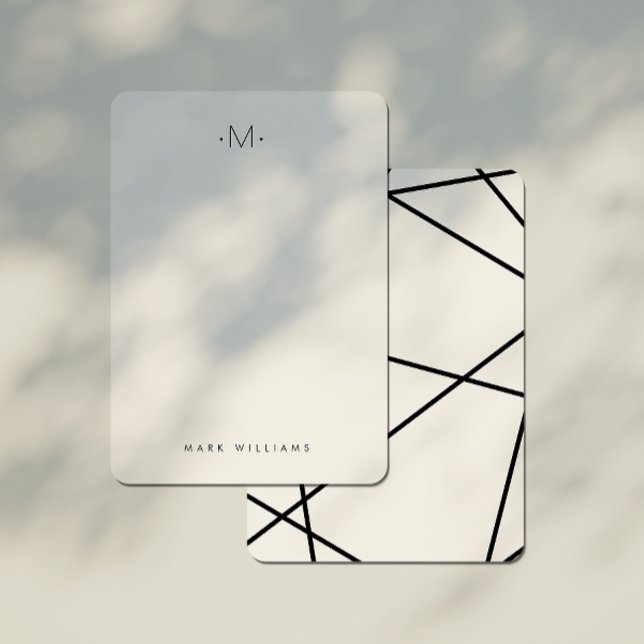 Carte De Correspondance Papeterie Monogramme aux Lignes Géométriques Moder (Créateur téléchargé)