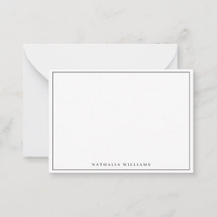Carte De Correspondance Papeterie noire personnalisée minimaliste de base